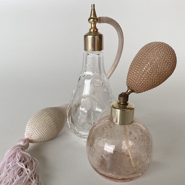 PERFUME ATOMISER, Spray Bottle w Pink Tassel